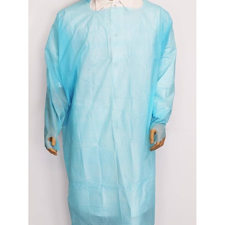 Umbo White Gown, Polyethylene 55in w-Thumbloops, 100/CS, 100PK H232-WXL-100C